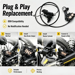 Kit <span class=keywords><strong>de</strong></span> Sistema <span class=keywords><strong>de</strong></span> Freno Trasero <span class=keywords><strong>de</strong></span> Doble Caliper con Pistón Contrapuesto para Motocicleta Eléctrica Todoterreno Surron Ultra Bee - Product Image 3