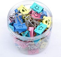 Pinces à reliure Trombones colorés Pinces à papier Clips de taille assortie Cadeaux de professeur de bureau avec visage souriant creux mignon coloré