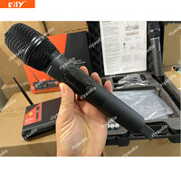 URX9900 Microphone sans fil UHF double canal à affichage LCD, infrarouge véritable, un émetteur pour deux microphones (casque, main, cravate) pour discours/conférences - Vente chaude