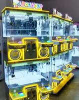 Machine à grue à griffes en métal à pièces de monnaie pour enfants-Distributeur de prix avec kit en peluche et cartes de collection