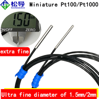 Waterproof PT100 Platinum Resistance Probe Three Wire/four Wire Ultra-fine Stainless Steel Industrial Temperature Sensor