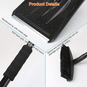Kit de pala quitanieves 3 en 1 DB de 45.7 pulgadas Raspador de hielo plegable de acero para quitar nieve del coche - Product Image 4