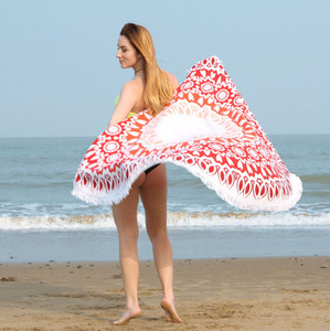 Bán buôn số lượng lớn lớn tùy chỉnh sợi nhỏ in tua Mandala bãi biển khăn khô nhanh khăn mềm đầy màu sắc Logo dệt thăng hoa - Product Image 5