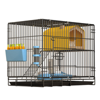 Grande cage de luxe d'intérieur pour lapins et cochons d'Inde, avec nettoyage automatique des excréments, style pastoral, pour hamsters et oiseaux, emballée en boîte