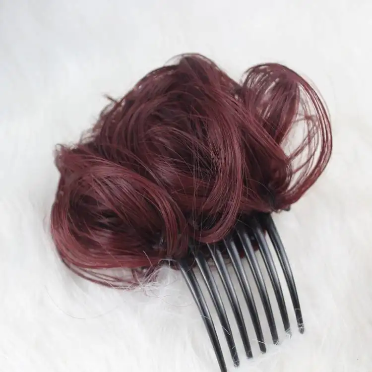 Hairjoy — chignon naturel synthétique pour chignon, cheveux lisses, décoiffé, avec clips, vente en gros