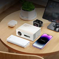 Mini projecteur LED: 1080P Full HD, Android 9.0, WiFi et BT, parfait pour le téléphone et le cinéma maison intelligent