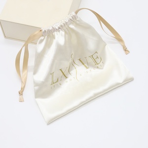 Custom Logo Printed Silk Gift Jewelry Drawstring <b>Bags</b> Soft Luxury Silk Satin Underwear Packaging <b>Dust</b> Pouch - Product Image 3
