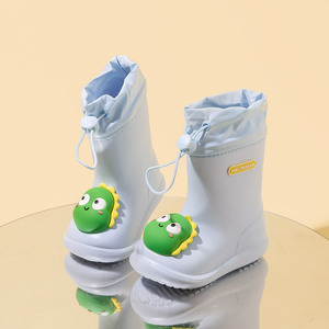 Botas de lluvia para niñas, antideslizantes, 3D, con diseño de dinosaurio y pato, con cordones, impermeables, de dibujos animados, de EVA, para verano e invierno, con plantilla de EVA. - Product Image 5