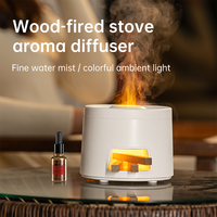 Nouveau diffuseur d'arômes pour cheminée 2026, humidificateur ultrasonique à flamme de bois simulée, lumière LED 7 couleurs, 180 ml, usage domestique