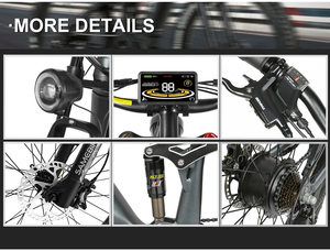 จักรยานเสือภูเขาไฟฟ้าแบบ full suspension ขนาด 26 นิ้ว โครงอลูมิเนียมอัลลอยด์ 48V จากคลังสินค้าสหรัฐอเมริกา - Product Image 2