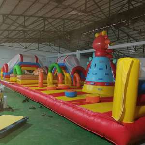 Gran dos secciones de dibujos animados coloridos más vendidos de lujo Gaming Bouncy Combo escalada inflable Jumping Castle Playground verano - Product Image 1