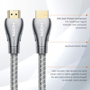 Produttore ad alta velocità 4K <span class=keywords><strong>HDMI</strong></span> cavo 2.0 <span class=keywords><strong>3</strong></span> metri Ultra HD <span class=keywords><strong>HDMI</strong></span> cavo intrecciato per HDTV - Product Image 5