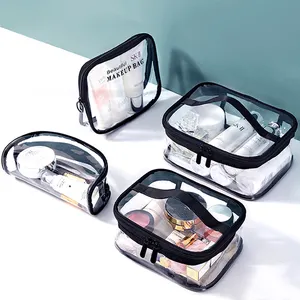 PVC Bath Cosmetic Bag Women Make up Case Travel Zipper Makeup Beauty Wash Organizer Toiletry Storage Kit Transparent Waterproof