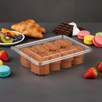 Barquettes rectangulaires en plastique PET pour biscuits, desserts, pâtisseries, emballages alimentaires, contenants pour pain, desserts, boîtes durables