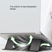 Support pour ordinateur portable pliable en cuir PU Riser Tapis de souris Hauteur réglable Support pour ordinateur portable portable