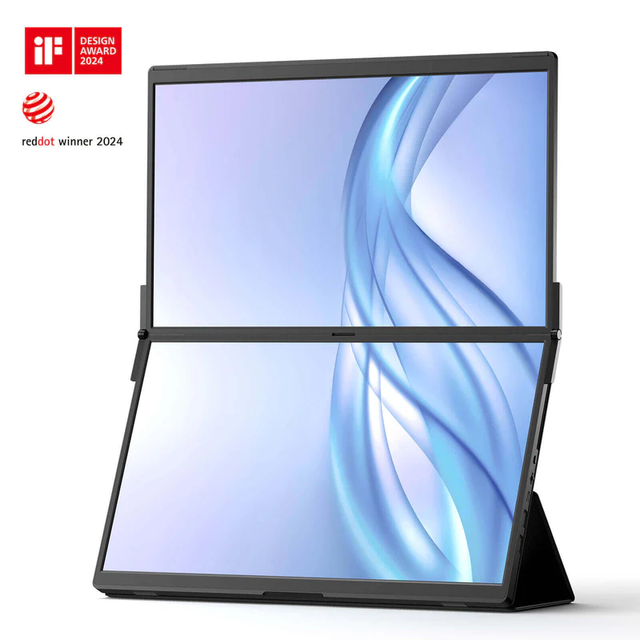 JSAUX FlipGo Dual 15.6 Inch FHD Portable Monitor One Cable Connection Magnet Design Foldable Suitable for Laptop