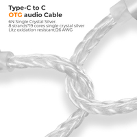 Cable de Audio OTG Tipo C Profesional Personalizado OEM, Conductores Plateados, Cable Multifunción Macho-Macho para Auriculares para iPhone