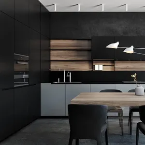 Black precut plywood kitchen cupboard cabinet color combinations