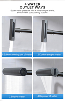 Robinet de lavabo moderne à poignée unique 4 fonctions en cascade 360 °   Robinet de cuisine rotatif pour hôtel et appartement