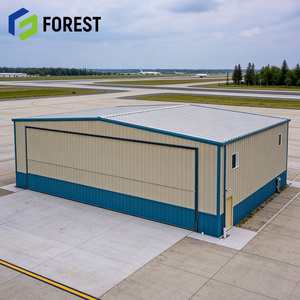 โรงเก็บเครื่องบินโครงสร้างเหล็กโลหะดีไซน์ทันสมัย พร้อมฉนวนกันความร้อนสำหรับจัดเก็บเครื่องบิน ส่งตรงจากโรงงาน - Product Image 1