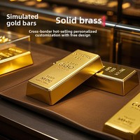 Ornement en métal en forme de lingot d'or américain en cuivre doré, gravé sur mesure par CNC, pour mariages, anniversaires, remises de diplômes