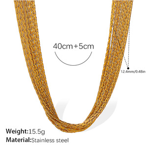 simple fashion versatile multi layer stackable design <b>bracelet</b> elegant high end stainless steel 18k gold plated necklace jewelry - Product Image 6