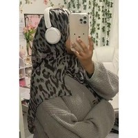 Foulard musulman léger et doux en coton pour femme, imprimé léopard, grande taille, en viscose et voile, vente chaude en gros