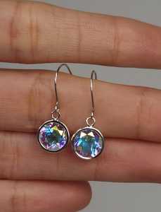 Pendientes Colgantes de Lágrima con Bisel de Oro de 14K y Topacio Místico Mercury Mist - Regalo Delicado para Bodas y Fiestas - Product Image 3