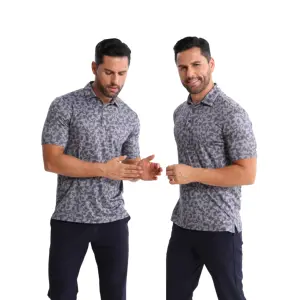 폴리 에스터 및 스판덱스 폴로 셔츠 레저 스타일 야외 슬림 핏 남성용 골프 폴로 셔츠