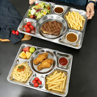 Diviseurs de plat à salade en acier inoxydable 304, filtre à huile amovible, plat à nourriture, récipient, passe au lave-vaisselle, sans BPA, carré