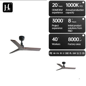 Home Decoration 52 Inch 3 Solid Wood Blades Remote Smart Control Living Room Comfortable Wind <b>Ceiling</b> <b>Fan</b> - Product Image 5