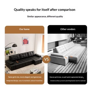 Sofá de Cuero Genuino, Minimalista, Creativo, Retráctil, Multifuncional, Sofá Cama, Cine en Casa, Sin Espacio entre Paredes - Product Image 2