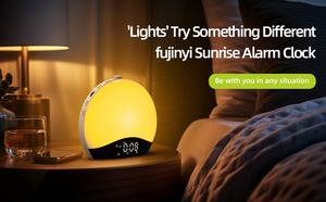 2025 réveil intelligent au lever du soleil avec écran OLED connectivité Wifi bruit blanc son apaisant réveil lumière simulateur d'<span class=keywords><strong>aube</strong></span> intelligent - Product Image 6