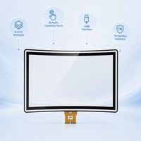Écran tactile capacitif incurvé EverGlory de 23,8 pouces, structure G+F+F, USB, panneau tactile PCAP incurvé personnalisé pour kiosque, jeux, OEM