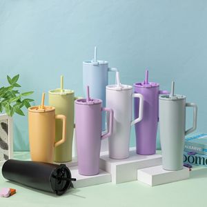 Nuevo Vaso Térmico <span class=keywords><strong>de</strong></span> Acero Inoxidable 304 <span class=keywords><strong>de</strong></span> 40oz con Asa para Coche, Vaso Aislado con Popote, Logotipo Personalizado, Gran Capacidad, Portátil para Exteriores, Vaso para <span class=keywords><strong>Bar</strong></span> <span class=keywords><strong>de</strong></span> Hielo - Product Image 1