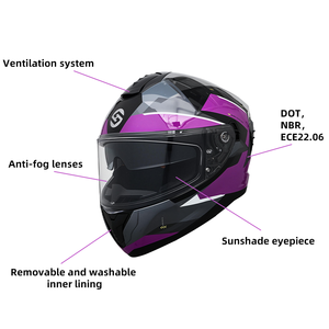 Casco de Motocicleta Integral Personalizable con Certificación DOT y ECE, Transpirable, con Disipación de Calor, Seguro para Ciclismo, con Doble Visera - Product Image 3