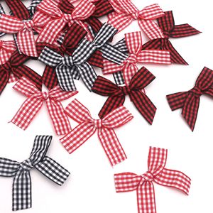 Mini nœud papillon en ruban à carreaux de 1,5 cm, accessoire de vêtement fait main, ornement DIY pour carte de vœux de Noël, enveloppe, décoration de fête - Product Image 2