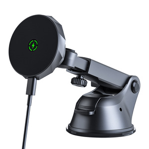 Soporte magnético para teléfono de coche con carga inalámbrica, ventosa y soporte para ventilación, recargable, negro, H133CH01G24 - Product Image 2