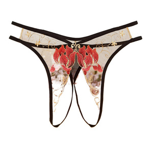 Sexy Lace Thong Panties For Women 8 Colors Transparent <b>See</b> <b>Through</b> European Style <b>Underwear</b> - Product Image 2