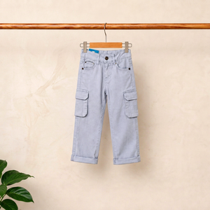 Lot de stock du Bangladesh : Pantalons cargo en sergé pour garçons, 6 poches, vente en gros, vêtements pour enfants, pantalons longs, surplus de production, expédition immédiate - Product Image 1