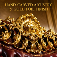 Ensemble de canapés en cuir baroque sculpté à la main, entièrement doré, en bois massif, pour villa, palais, salon