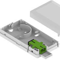 Caja de Montaje para Adaptador de Fibra Óptica SC de 1 Puerto, Placa de Pared FTTH para Redes LAN/CATV/FTTx, a Prueba de Polvo con Obturador