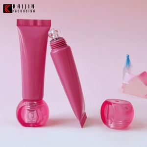 10ml/15ml OEM 맞춤형 PETG 볼 립 글로스 튜브 빈 화장품 포장 아이 크림 튜브 스크류 캡 부드러운 실리콘 어플리케이터 - Product Image 4