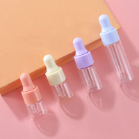 Vente en gros de flacons compte-gouttes miniatures en verre transparent de 1 ml, 2 ml, 3 ml, 5 ml, flacons vides pour huiles essentielles, compte-gouttes de couleurs assorties pour le codage olfactif
