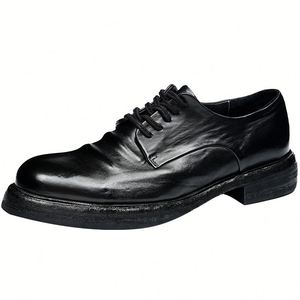 Chaussures en cuir véritable à lacets pour hommes, tendance et personnalisées, taille plus, idéales pour le bureau, les occasions formelles - Product Image 4