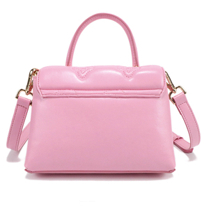 Sac à main élégant de haute qualité en cuir PU rose uni avec motif gaufré, fermeture magnétique, sac à poignée supérieure pour femmes - Product Image 4