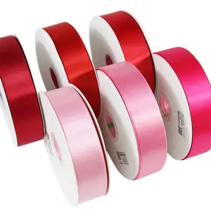 Factory Large Stock Wholesale 100 Yards 196 Solid Colors Smooth Satin Ribbon 4cm 3.8cm Widths Polyester Ribbon for Satin Rose