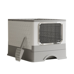 Extra Grote Spatwaterdichte Kattenbak Met Volledig Gesloten Plastic Ontwerp Met Een Extra Grote Lade - Product Image 1