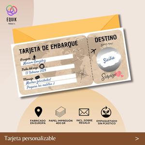 Tarjeta de <span class=keywords><strong>Regalo</strong></span> Sorpresa para <span class=keywords><strong>Viajes</strong></span>, Cheque de Viaje, Cupón de Viaje, <span class=keywords><strong>Regalo</strong></span> Romántico para Parejas para el Día de San Valentín, Tarjeta de Embarque Personalizable - Product Image 2