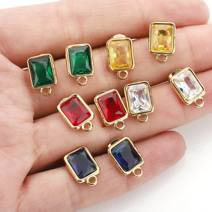 <b>Stud</b> <b>Earrings</b> Square Crystal Zircon Bezel Setting Unisex Fashion Jewelry H1422 - Product Image 2